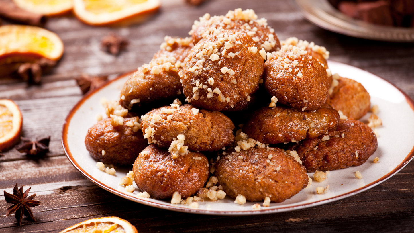 Melomakarona or Greek Honey Cookies