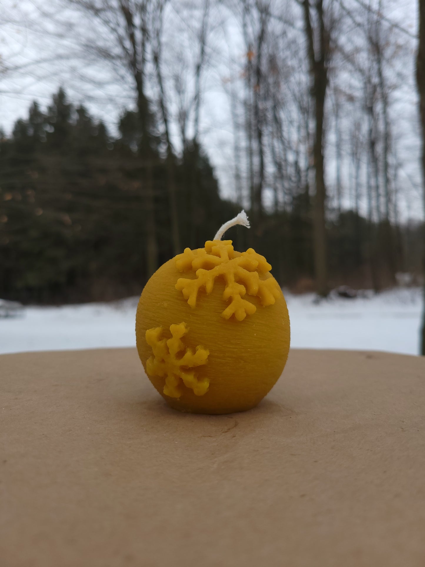 Snow Globe Beeswax Candle