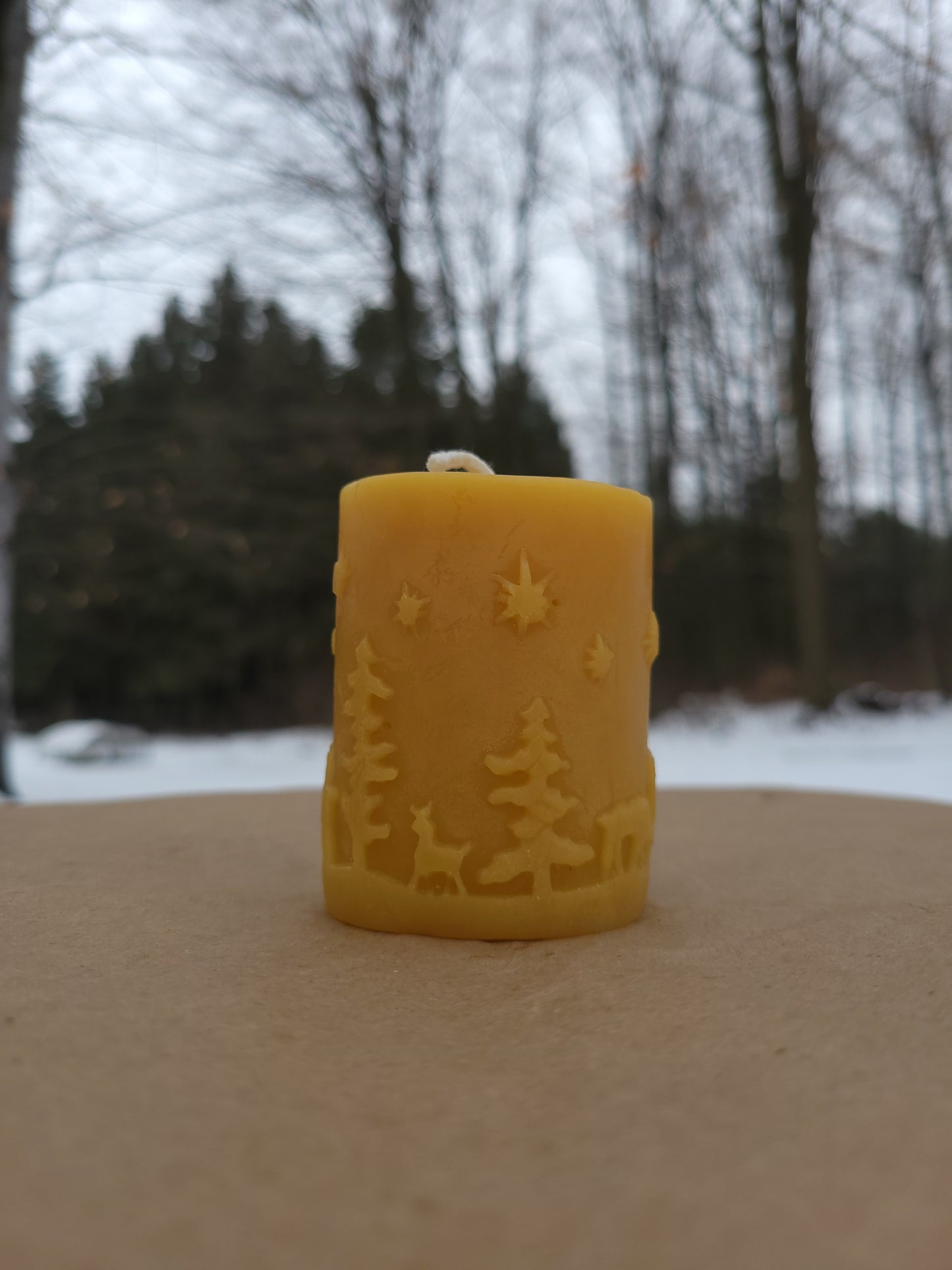 Reindeer Christmas Beeswax Candle