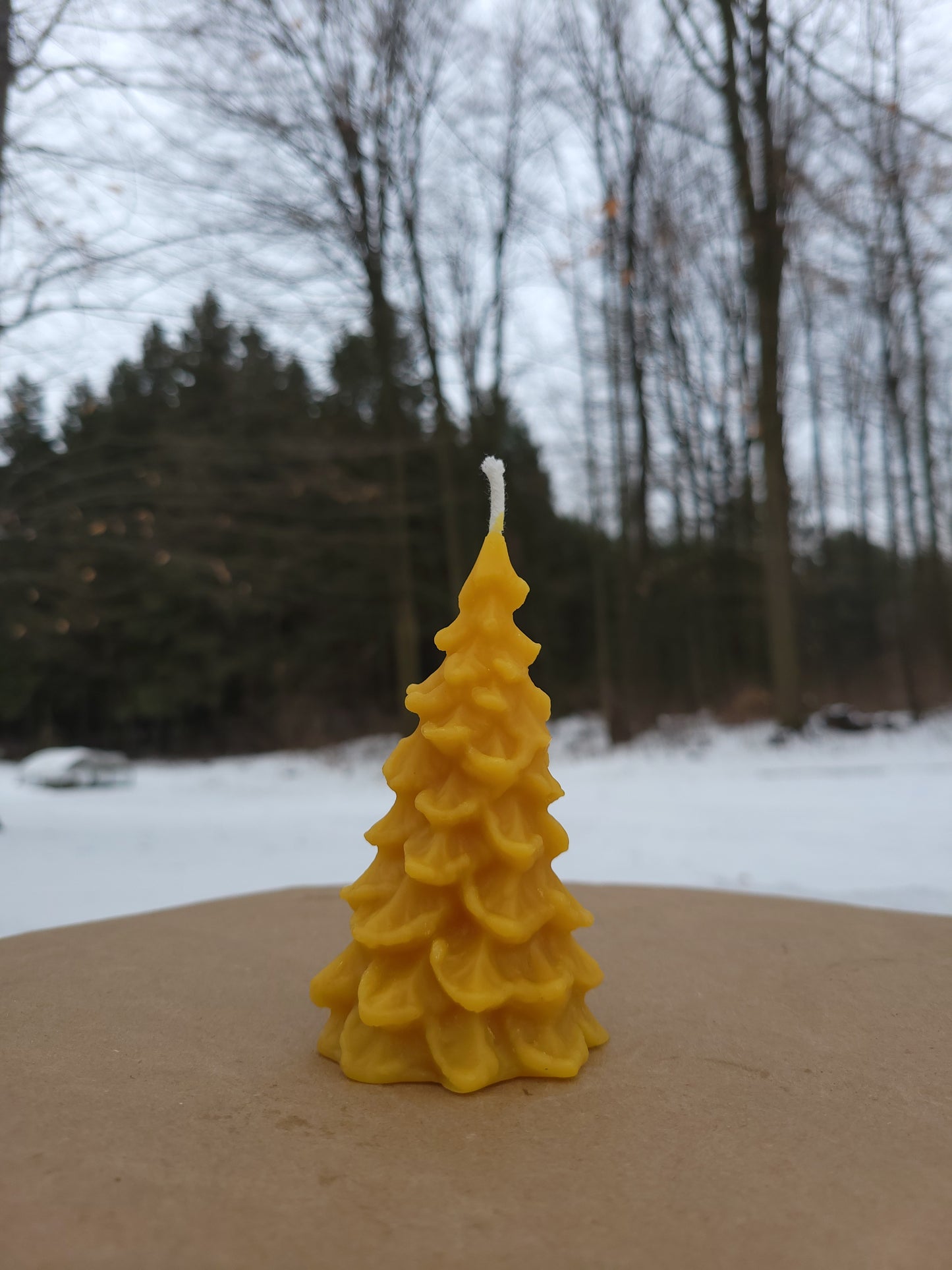 Narrow Beeswax Christmas Tree Candle 