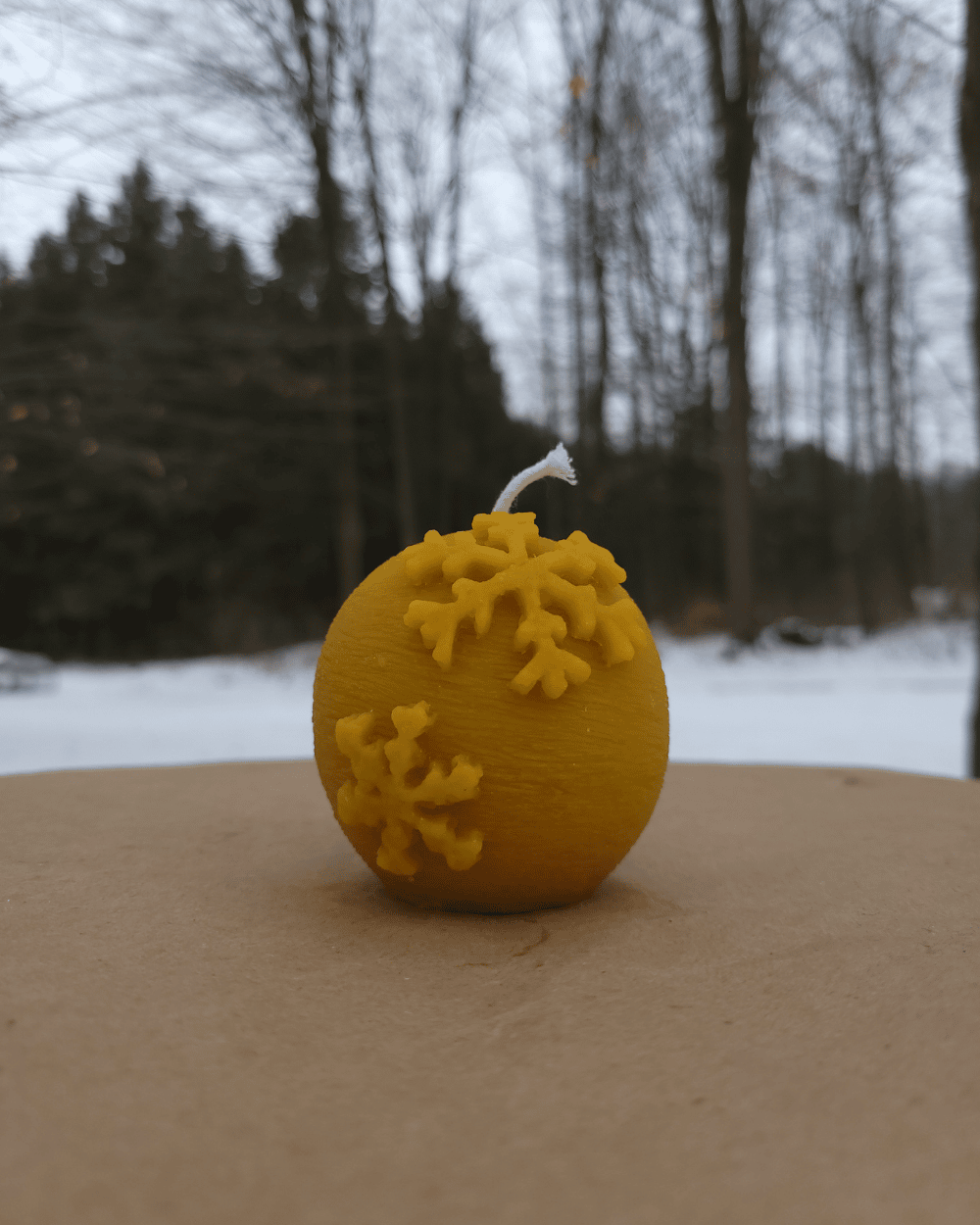 Snow Globe Beeswax Candle