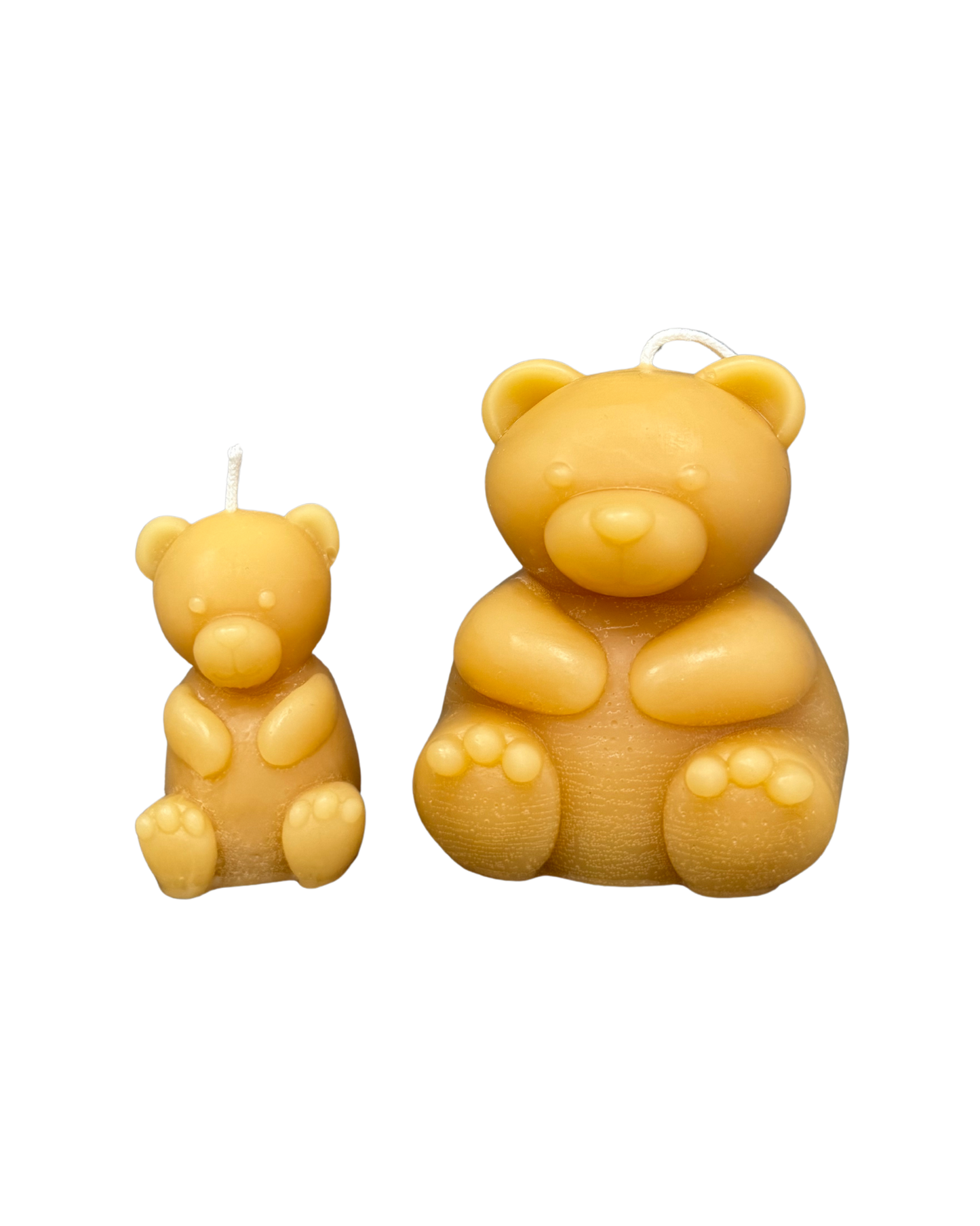 Teddy Bear Beeswax Candle