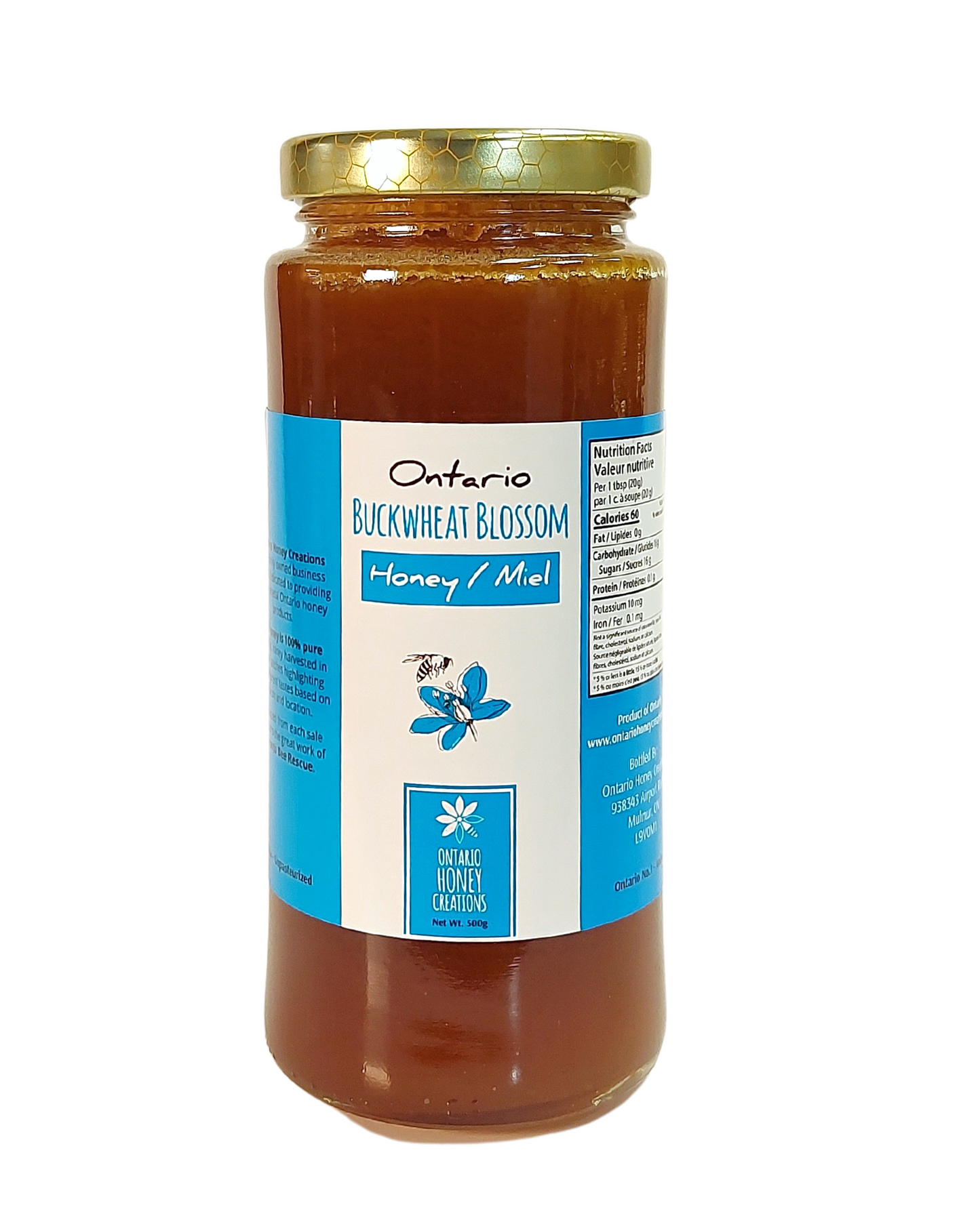 500g Raw Ontario Buckwheat Honey
